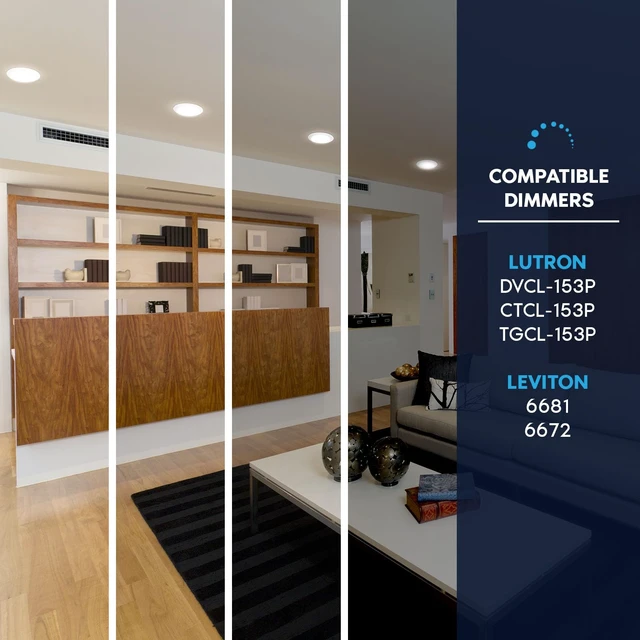 Alt view image 5 of 7 - 8 Inch LED Disk Lights, 27W, 2000LM, 5CCT Selectable 2700K - 5000K | Flush Mount Recessed Retrofit Ceiling Light, 2000LM, Dimmable, J-Box or 6" Can Install, 9.4" Face Diameter, Energy Star, ETL