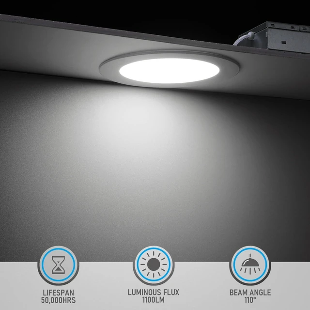 Alt view image 2 of 7 - TORCHSTAR 6-Pack 6 Inch Ultra-Thin LED Recessed Light, CRI90 12W, 5000K | Aluminum Dimmable Slim LED Downlight with Junction Box, Daylight, ETL & ES & FCC & IC