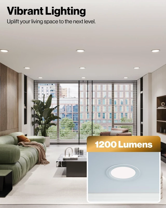 Alt view image 3 of 7 - Sunco 12 Pack 6 Inch Slim LED Recessed Ceiling Lights, Night Light, 5CCT | Selectable CCT 2700K/3000K/4000K/5000K/6000K, Dimmable, With Junction Box, Canless Wafer Thin, Baffle Trim for Low Ceilings