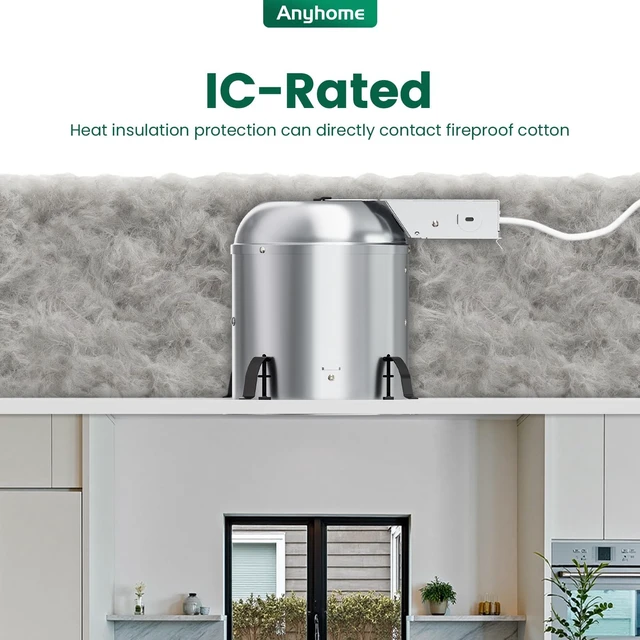 Alt view image 2 of 7 - Anyhome 6 Pack 6 Inch Recessed Lighting Housing Remodel,Can Light Housing | IC Rated & Air Tight,E26 Connector,ETL Listed