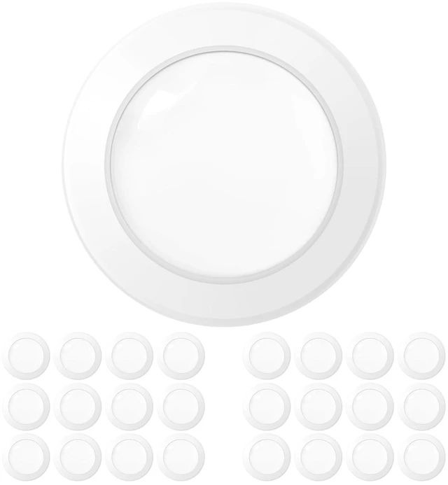 Main image of Amico 24 Pack 5/6 Inch 5000K LED Disk Light, Dimmable Disc Ceiling Lights | Flush Mount Ceiling Lighting, 12W=110W, 1050LM High Brightness, Low Profile Surface Mount / Recessed Can Light, ETL&FCC