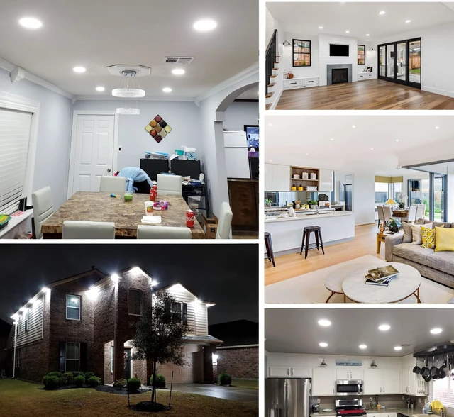 Alt view image 7 of 7 - Linluxstar 24 Pack 6 Inch Ultra-Thin LED Recessed Ceiling Light with Junction Box, 6000K Daylight celinglight 12W 110W Eqv, can lgihts,LED Downlight, 1050LM High Brightness (6000K-24PACK, 6 Inch)