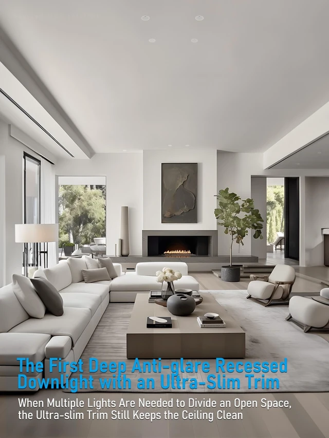 Alt view image 3 of 7 - TORCHSTAR 4-Pack 3 Inch 5CCT Zero Glare LED Recessed Lights with J-Box | Deep Recessed Anti Glare Canless Downlight, Gimbal Ceiling Light, Ultra Narrow Frame, ETL FCC, 2700K/3000K/3500K/4000K/5000K