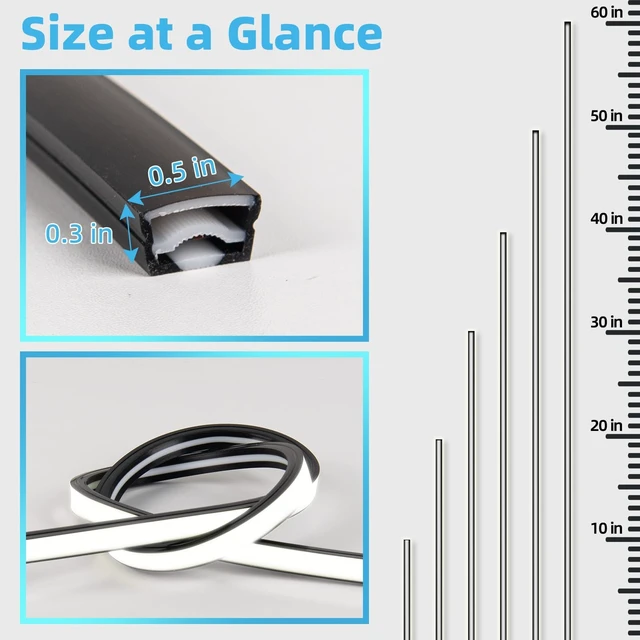 Alt view image 7 of 7 - Art3d 6-Pack Flexible Recessed LED Strip Light Kit, Dimmable White Light | Reusable Recessed Silicone Rope Light, Remote Control, Easy DIY Installation, Ideal for Slat Wall Panel Headboard Home Decor