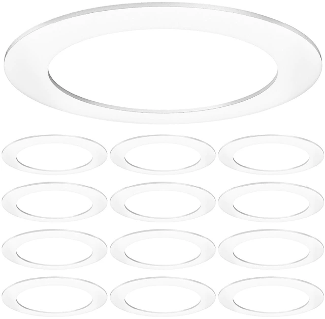 Main image of Sunco 12 Pack 6 Inch Recessed Light Goof Ring, White, Matte Finish | Flush Mount White Can Light Trim Ring Cover, OD 8.6 Inch/ID 6.2 Inch, Paintable, Covers Oversized Ceiling Holes