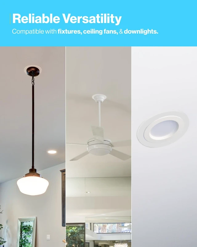 Alt view image 6 of 6 - Sunco 12 Pack 6 Inch Recessed Light Goof Ring, White, Matte Finish | Flush Mount White Can Light Trim Ring Cover, OD 8.6 Inch/ID 6.2 Inch, Paintable, Covers Oversized Ceiling Holes