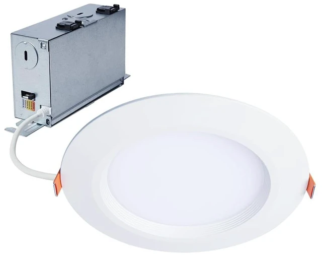 Main image of HALO HLBC Slim Regressed Canless LED Recessed Lighting 6 inch 5CCT 900lm | Regressed prismatic lens for visual comfort, IC rated, AIR-TITE, wet rated for soffit /shower light, dims to 5% + dim to warm