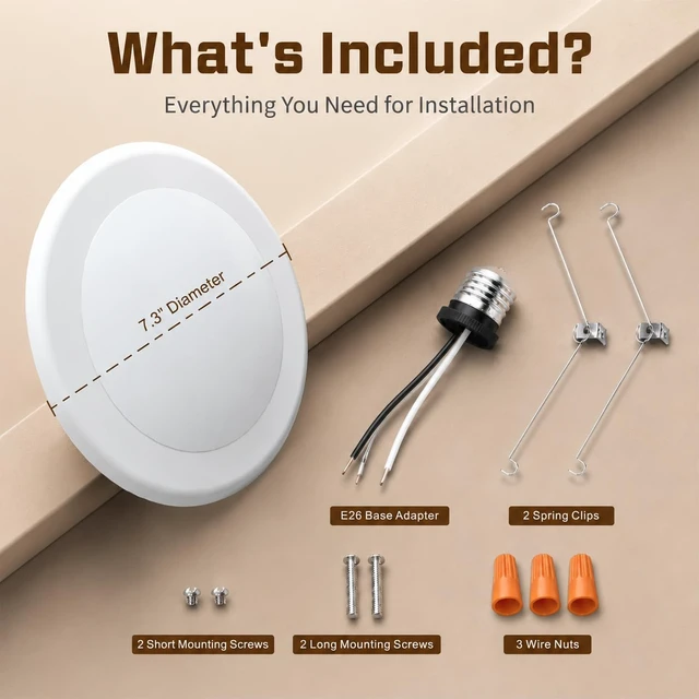 Alt view image 6 of 7 - TOPELER Dimmable LED Surface Mount Downlight, 15W 1000Lm Low Profile Ceiling Light Fixture, 5000K Daylight, Installs with Junction Box or Recessed Can, ETL-Listed, 6 Pack