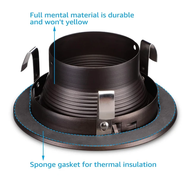 Alt view image 5 of 7 - TORCHSTAR 6-Pack 4 Inch Recessed Light Trim, Oil Rubbed Bronze | Full Metal, Step Baffle, 4 Inch Can Light Trim for PAR16, PAR20, BR20, Anti Glare, Fit Halo/Juno Remodel Recessed Housing