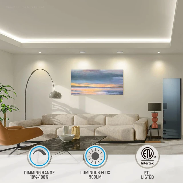 Alt view image 4 of 7 - TORCHSTAR 2-Pack 7 Inch LED Recessed Mini Linear Light, 63° Polarized Angle | 5CCT, CRI90 Dimmable Recessed Lighting with Junction Box, ETL FCC Listed, 2700K3000K3500K4000K5000K