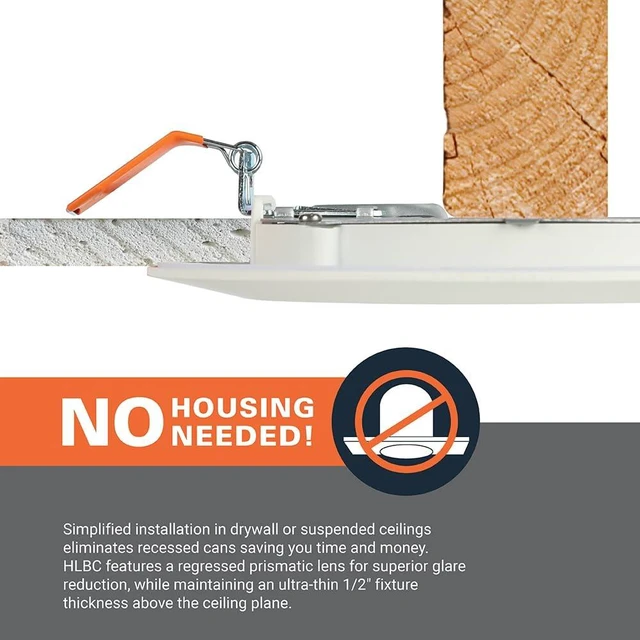 Alt view image 5 of 7 - HALO HLBC Slim Regressed Canless LED Recessed Lighting 6 inch 5CCT 900lm | Regressed prismatic lens for visual comfort, IC rated, AIR-TITE, wet rated for soffit /shower light, dims to 5% + dim to warm