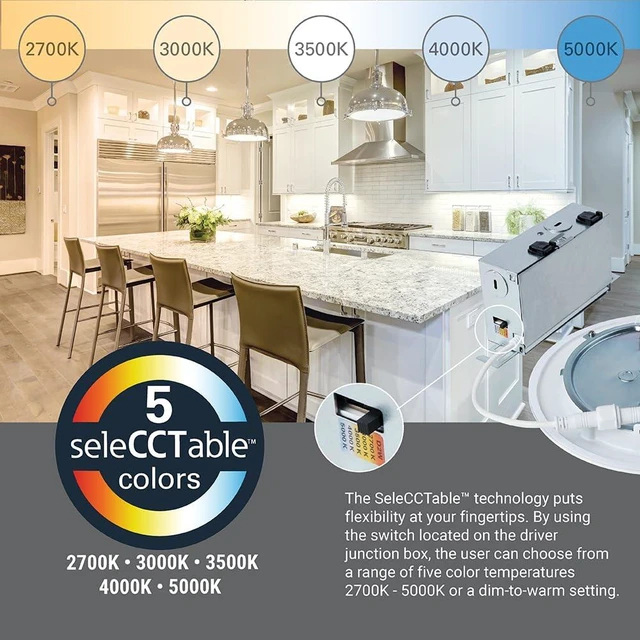 Alt view image 6 of 7 - HALO HLBC Slim Regressed Canless LED Recessed Lighting 6 inch 5CCT 900lm | Regressed prismatic lens for visual comfort, IC rated, AIR-TITE, wet rated for soffit /shower light, dims to 5% + dim to warm