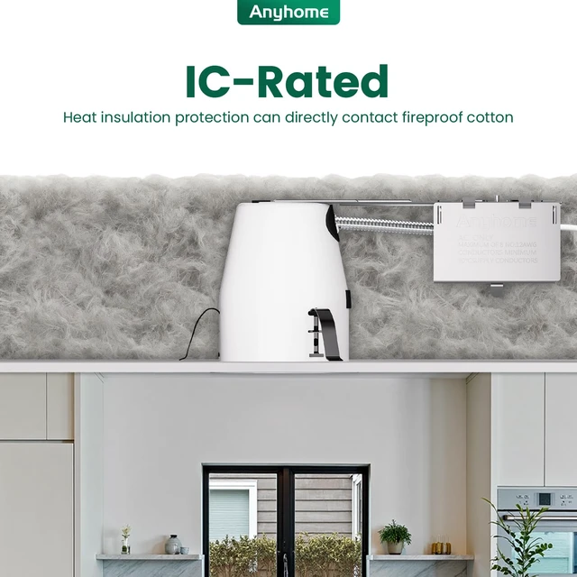Alt view image 2 of 7 - 6 Pack 4 Inch Recessed Lighting Housing Remodel,Can Light Housing | IC Rated & Air Tight,E26 Connector,ETL Listed