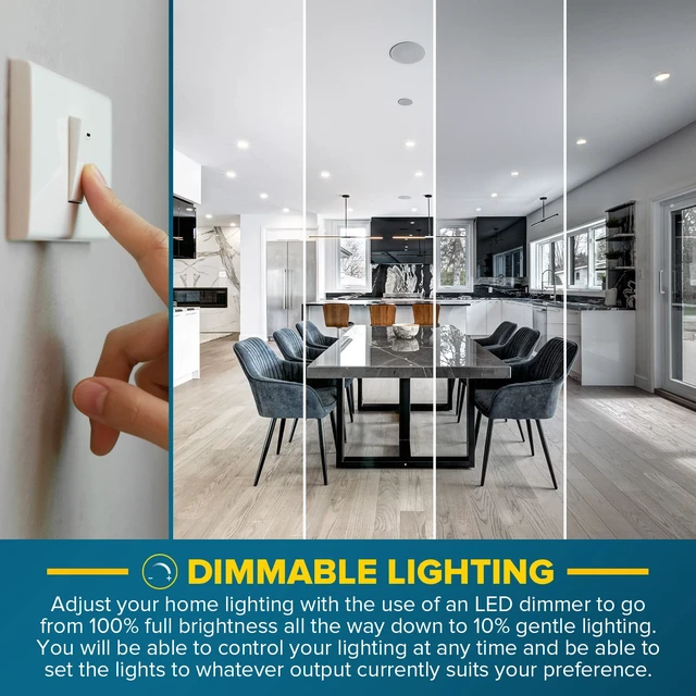 Alt view image 4 of 5 - SUNPERIAN 3 Inch Ultra-Thin LED Recessed Lighting with Junction Box, 5 Color Options 2700K/3000K/3500K/4000K/5000K, 8W, 540 Lumens, Dimmable Wafer Lights, Wet Rated, IC Rated, ETL Listed (4 Pack)