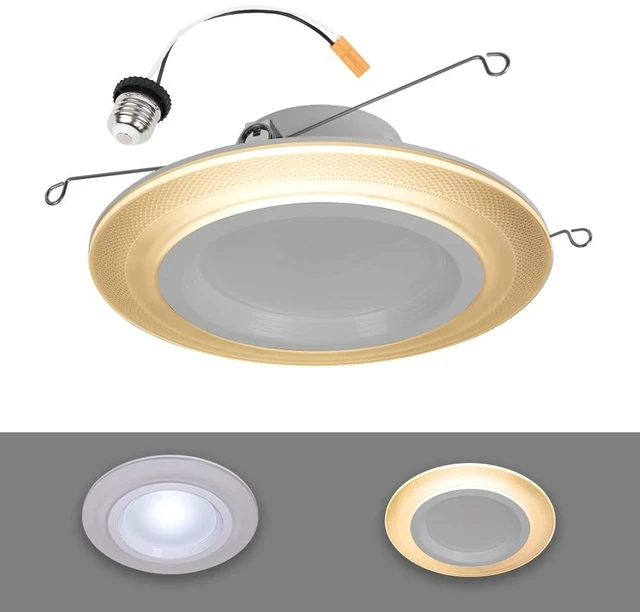 Main image of HALO RL LED Recessed Lighting 5/6 inch Trim with Night Light 5CCT 1000lm | Retrofit can light toggle for night light , wet-rated for showers & protected ceilings, 2700K-5000K, Dims to 5%+dim to warm