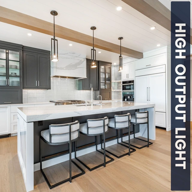 Alt view image 3 of 7 - LUXRITE 5/6 Inch Retrofit LED Recessed Lighting, 17W=90W, 1500LM (4 Pack) | 5CCT Color Selectable 2700K | 3000K | 3500K | 4000K | 5000K, Dimmable Can Light, CRI 90, Wet Rated, Energy Star, Baffle Trim