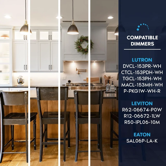 Alt view image 6 of 7 - LUXRITE 5/6 Inch Retrofit LED Recessed Lighting, 17W=90W, 1500LM (4 Pack) | 5CCT Color Selectable 2700K | 3000K | 3500K | 4000K | 5000K, Dimmable Can Light, CRI 90, Wet Rated, Energy Star, Baffle Trim