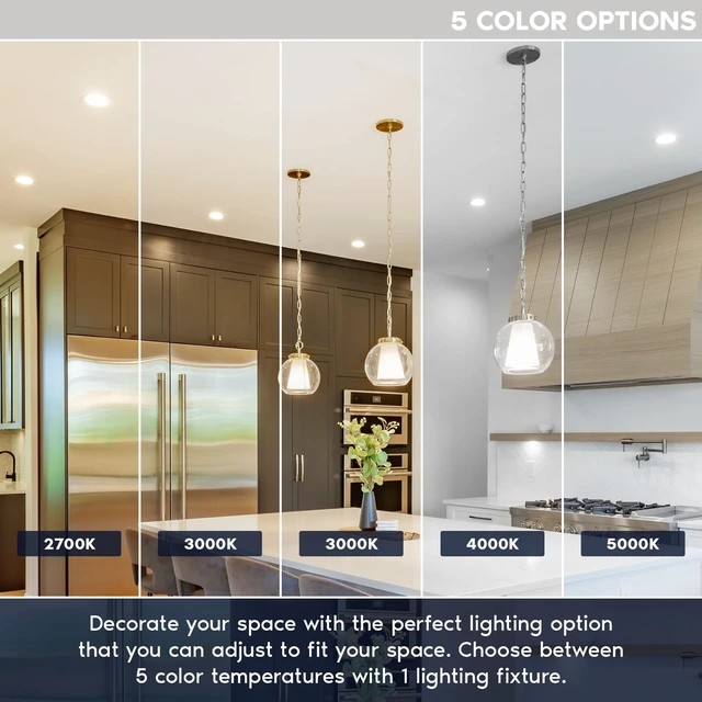 Alt view image 2 of 7 - LUXRITE 5/6 Inch Retrofit LED Recessed Lighting, 17W=90W, 1500LM (4 Pack) | 5CCT Color Selectable 2700K | 3000K | 3500K | 4000K | 5000K, Dimmable Can Light, CRI 90, Wet Rated, Energy Star, Baffle Trim