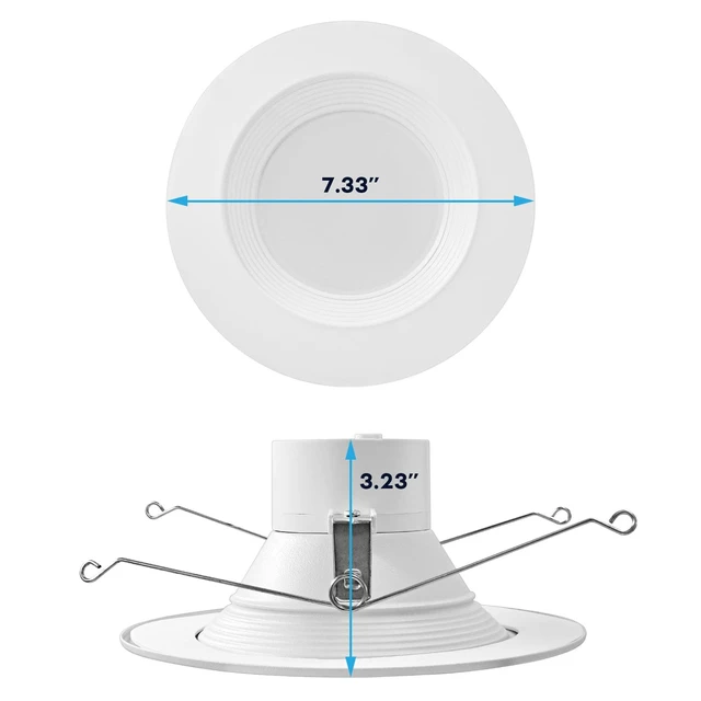 Alt view image 5 of 7 - LUXRITE 5/6 Inch Retrofit LED Recessed Lighting, 17W=90W, 1500LM (4 Pack) | 5CCT Color Selectable 2700K | 3000K | 3500K | 4000K | 5000K, Dimmable Can Light, CRI 90, Wet Rated, Energy Star, Baffle Trim
