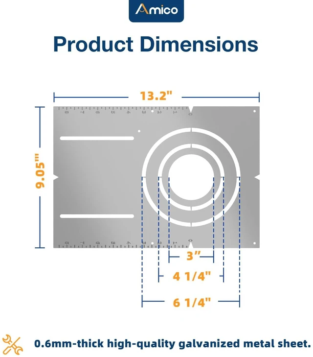 Alt view image 7 of 7 - Amico 12 Pack 13 Inch New Construction Mounting Plate, Wafer Light Bracket | Round Hole 3/4/6 Inch Flat Galvanized Steel Wafer Light Rough in Plate for LED Recessed Lighting Housing