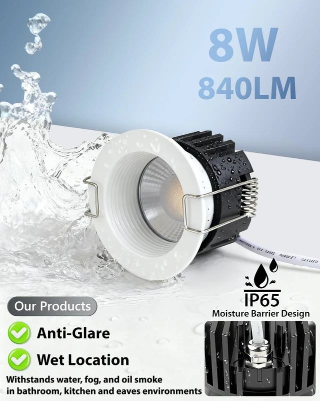 Adetu 6 Pack 2 Inch 5CCT Anti-Glare LED Downlight, Recessed Ceiling ...