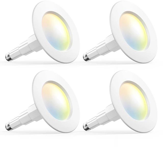 Main image of Amico 5/6 Inch Adjustable LED Recessed Lights, 4 Pack, 5CCT Can Lights | 12W=100W, 950LM, 2700K/3000K/4000K/5000K/6000K Selectable, Dimmable, IC & Damp Rated, Retrofit Installation, ETL & FCC