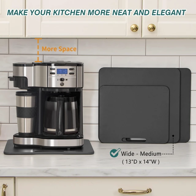 Alt view image 4 of 7 - ANBOXIT Metal Appliance Slider, Sliding Tray for Coffee Maker | 360° Effortless Movement,Small Appliance Rolling Tray for Counter, Coffee Pot Slider, Wide - Medium (13"D x 14"W)