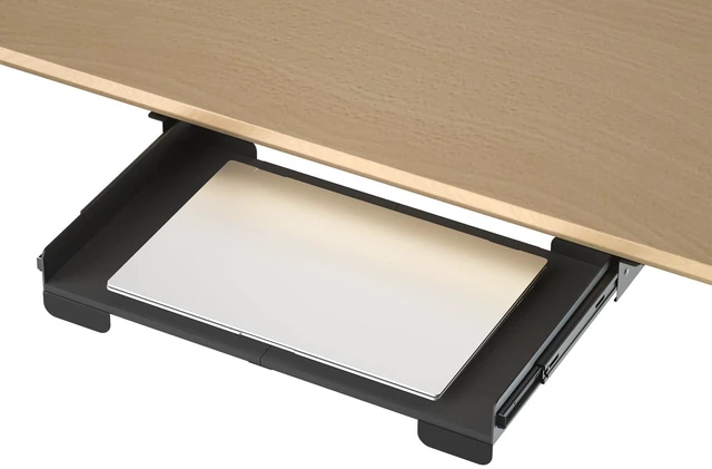 Main image of Gaxomo 20 Inch Under Desk Mounted Sliding Loptop Drawer, Desktop Extension Pull-Out Laptop Tray for Office Desk, Extra Storage Organizer for Sit Stand Workstation