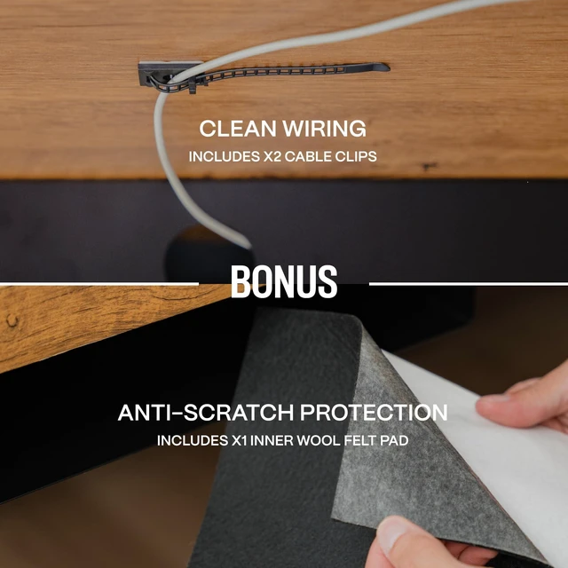 Alt view image 5 of 7 - Under Desk Drawer Slide Out Attachment - Carbon Steel Undermount Table Drawer with Cable Management, Pull Out Add-On Storage for Office & Standing Desks (13" x 8" x 2.8")