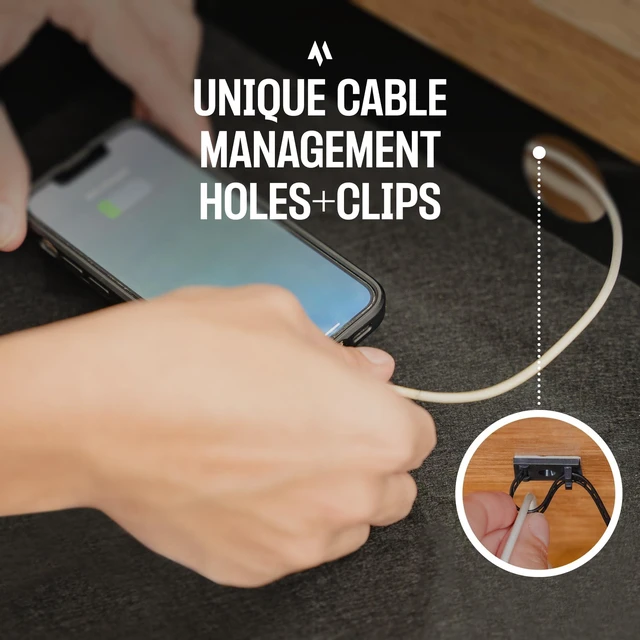 Alt view image 4 of 7 - Under Desk Drawer Slide Out Attachment - Carbon Steel Undermount Table Drawer with Cable Management, Pull Out Add-On Storage for Office & Standing Desks (13" x 8" x 2.8")