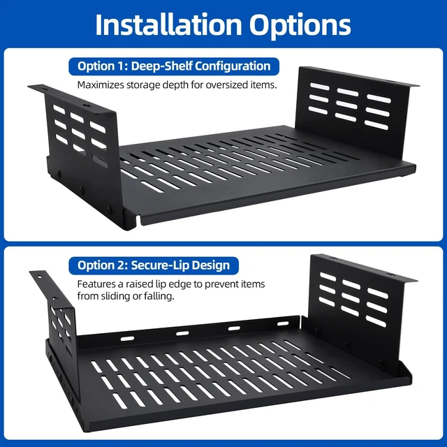 Alt view image 2 of 7 - Patioer Under Desk Computer Mount or Small Form Factor Computers SFF and PCs, Fit for Laptop PlayStation 4 PS4 Slim PS4 Pro Gaming (16.9" W x 4.2" H x 12" D)