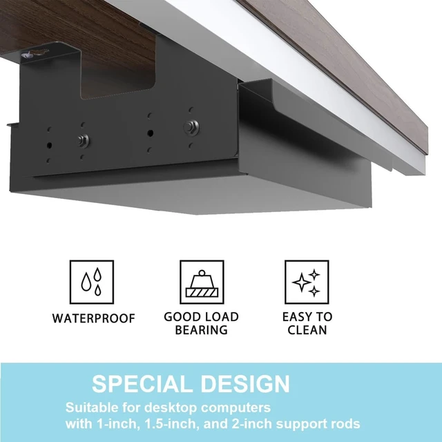 Alt view image 5 of 7 - Beiyier Under Desk Sliding Drawer for Office Desk or Table, Pull-out Storage Organizer for Sit-Stand Workstation with High Crosspiece under Desktop (Black)