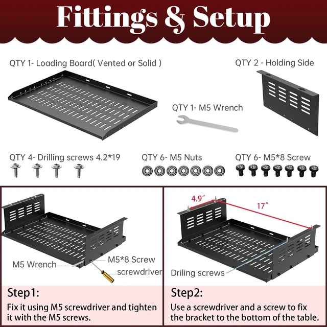 Alt view image 4 of 7 - Under Desk Computer Mount Under Desk Laptop Mount Heavy-Duty Space-Saving for Small Form Factor SFF Computers and PCs Compatible with PlayStation 4, PS4 Slim, PS4 Pro L17.3 x H 4" x D 12"
