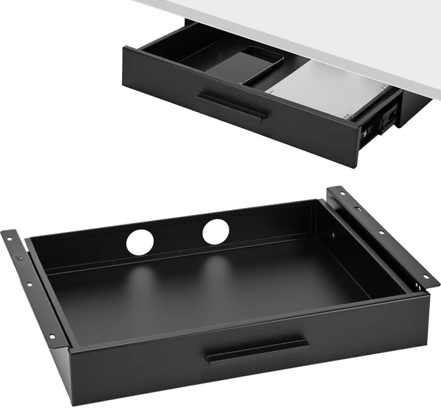 Main image of Menkxi 16 x 12 in Under Desk Drawer,Slide out Storage Organizer Heavy Duty | Metal Pull Handle Drawer,Deep Spacious & Large Space, Sturdy Steel Structure,Smooth Silent Sliding, for Home Office Desk