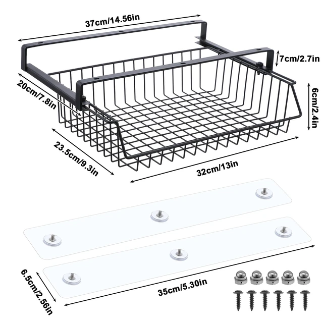 Alt view image 2 of 7 - Under Desk Drawer, Slide Out Design,No Drill Metal Under Desk Cable Management, Storage Shelf Tray Basket Under Table Drawer Organizer for Office, Home, Workspace, Cabinet