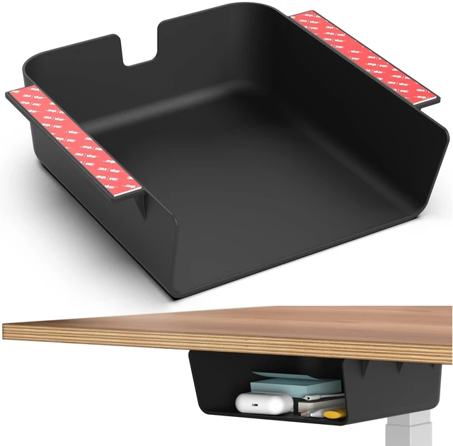 Main image of HumanCentric Under Desk Storage Shelf, Drawer Organizer | Office, Workstations, Tables, Sit Stand Desks, Gaming Setups, Mountable Storage Tray, Cable Management, Screw, Stick VHB Tape