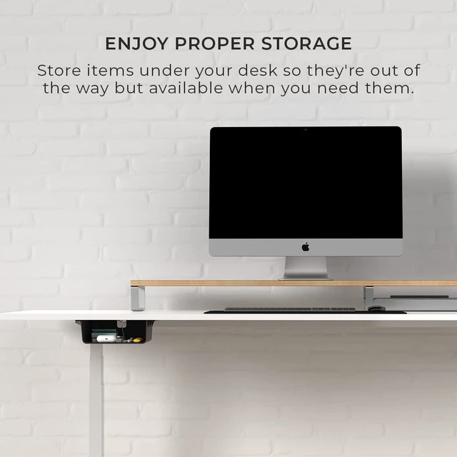 Alt view image 4 of 7 - HumanCentric Under Desk Storage Shelf, Drawer Organizer | Office, Workstations, Tables, Sit Stand Desks, Gaming Setups, Mountable Storage Tray, Cable Management, Screw, Stick VHB Tape