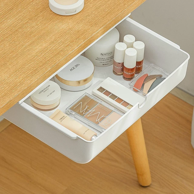Main image of FRETONBA Under Desk Drawer for Stationery, Adhesive Slide Out, Large | No-Drill Mounting, Holds Up to 4.5 lbs, Smooth Slide-Out, Hidden Under Desk, Home & Office