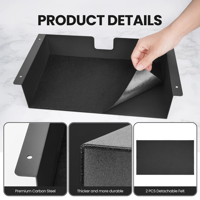 Alt view image 6 of 7 - Neiteli 2 Pack Under Desk Shelf - 13 Inch Under Desk Storage Shelf, Metal -Under Desk Organizer - Under Shelf Storage for Office Tables & Workstations