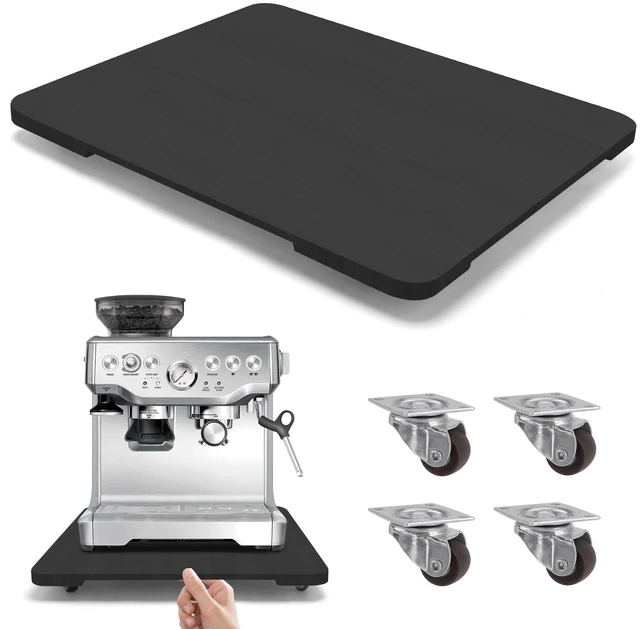 Main image of 360° Rolling Tray for Coffee Maker, Sliding Tray Countertop Appliance Slider with Rubber Wheels for Heavy Kitchen Appliances, Easily from Under Cabinet (13" W x 16" D, Black)