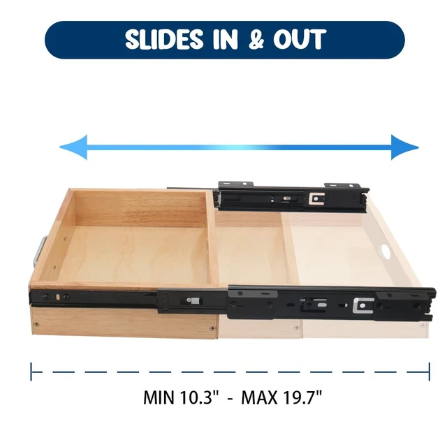 Alt view image 5 of 6 - Under Desk Drawer Storage Organizer - Wooden Mounted Sliding Pull-out Drawer, Hidden Desktop Organizer for Office