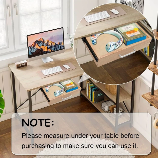 Alt view image 6 of 6 - Under Desk Drawer Storage Organizer - Wooden Mounted Sliding Pull-out Drawer, Hidden Desktop Organizer for Office