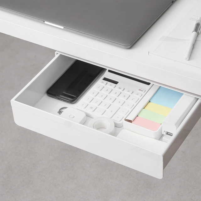 Main image of AirTaxiing Under Desk Drawer - Super Large Under Table Hidden Drawer Desk Accessories & Workspace Organizers Desktop Storage Pencil Slide Out Organizer with Screw Adhesive Tape Shelf Tray at Office