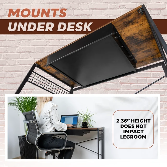 Alt view image 6 of 7 - Large 23.6 Inch Under Desk Drawer Slide Out, Pencil Drawer, Undermount Desk Drawer, Under Counter Drawers, Attachable Desk Drawer, Drawer For Under Desk, Undermount Drawer, Under Desk Pull Out Drawer