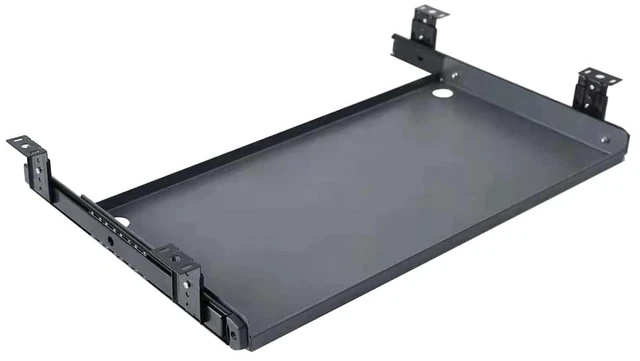 Main image of Sliding Under Desk Keyboard Tray Slide Out Keyboard Holder Drawer Heavy-Duty Office Desk Extender Platform Pull Out Desktop Sliding Computer Tray for Keyboard Drawer Under Desk Shelf-Metal