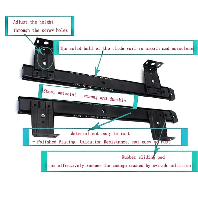 Alt view image 5 of 7 - Sliding Under Desk Keyboard Tray Slide Out Keyboard Holder Drawer Heavy-Duty Office Desk Extender Platform Pull Out Desktop Sliding Computer Tray for Keyboard Drawer Under Desk Shelf-Metal