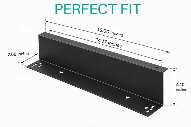 Alt view image 2 of 7 - Cash Drawer Under Counter Mount Brackets 2.6 x 16.3 x 4.1 inches - Black | Compatible with 16 to 17 Inch Under Counter Cash Drawer, Easy Installation with Heavy Duty Steel Register Support Frame
