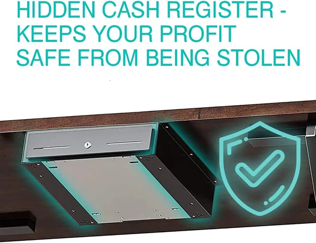 Alt view image 5 of 7 - Cash Drawer Under Counter Mount Brackets 2.6 x 16.3 x 4.1 inches - Black | Compatible with 16 to 17 Inch Under Counter Cash Drawer, Easy Installation with Heavy Duty Steel Register Support Frame