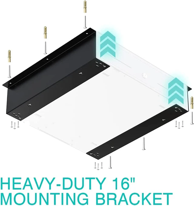 Alt view image 3 of 7 - Cash Drawer Under Counter Mount Brackets 2.6 x 16.3 x 4.1 inches - Black | Compatible with 16 to 17 Inch Under Counter Cash Drawer, Easy Installation with Heavy Duty Steel Register Support Frame