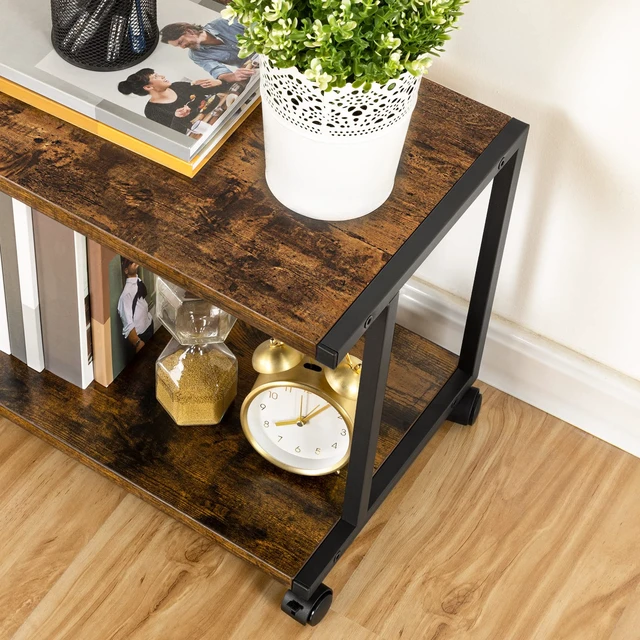 Alt view image 7 of 7 - HOOBRO Under Desk Printer Stand, 2-Tier Industrial Printer Cart with Storage Shelf, Mobile Machine Holder Table Stand, for Home and Office, Rustic Brown and Black BF42PS01